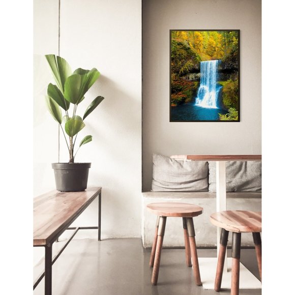 Lower South Falls, Oregon Waterfall Wall Art Design Poster Print Decor for Home - Picture 5 of 9
